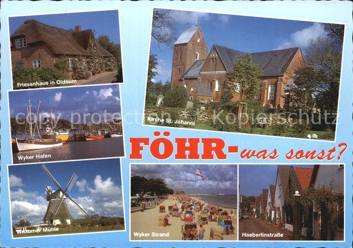 Insel Foehr Friesenhaus in Oldsum Kirche Wyker-Strand Haeberlinstrasse Wittumer-