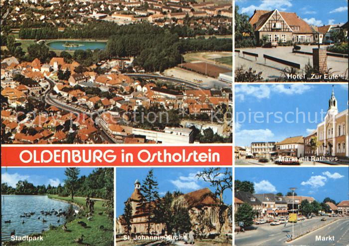 Oldenburg Holstein Fliegeraufnahme Hotel Zur Eiche Rathaus Markt