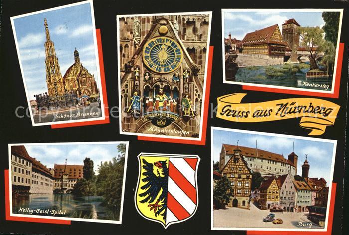 NueRNBERG  CITY Kenkersteg Brunnen Burg