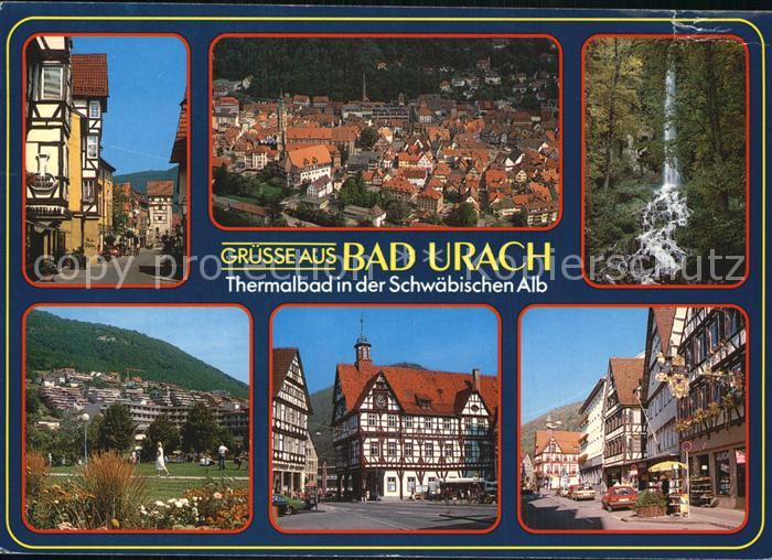 Bad Urach Fachwerk Fliegeraufnahme Wasserfall