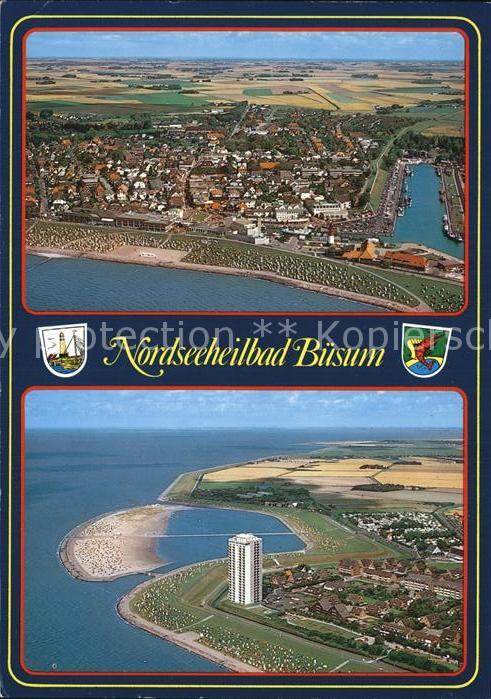 Buesum Nordseebad Fliegeraufnahme mit Strand