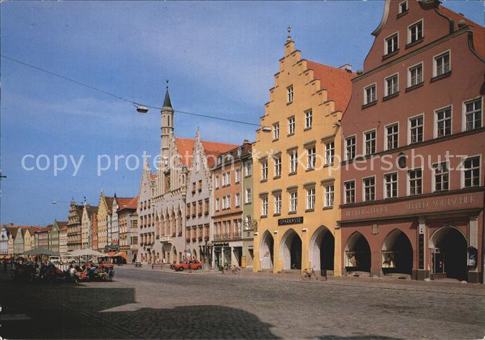Landshut Isar Altstadt mit Rathaus