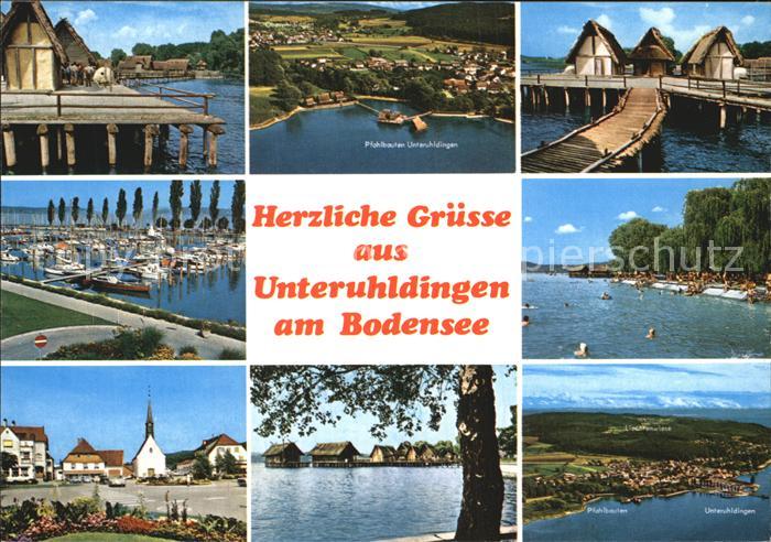 Unteruhldingen Phalbauen Fliegeraufnahme Hafen Ortspartie