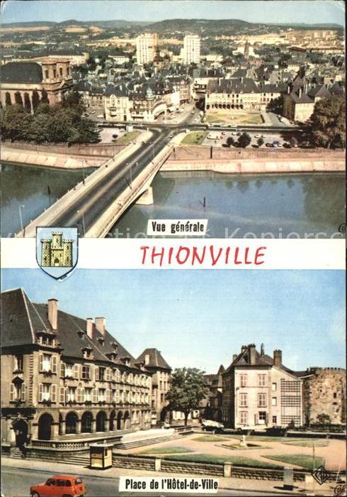Thionville Fliegeraufnahme Brueckenpartie Hotel de Ville