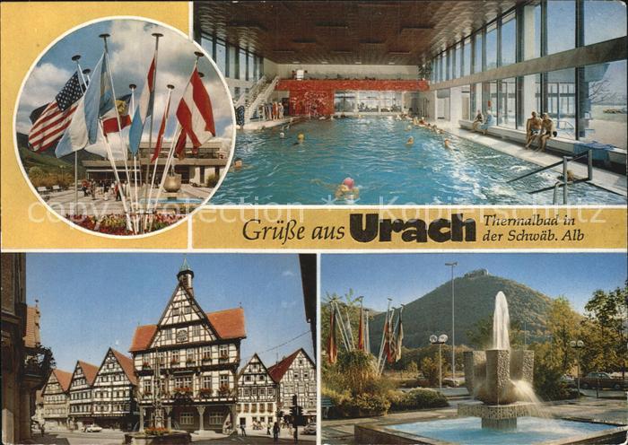 Urach Bad Thermalbad Brunnen Fachwerk