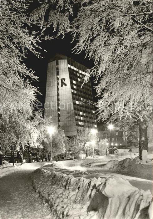 Oberhof Thueringen Erholungsheim Rennsteig bei Nacht