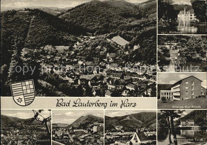 Bad Lauterberg Fliegeraufnahme Kurhaus Wassertretstelle Kneipp Kur Klinik Hausbe