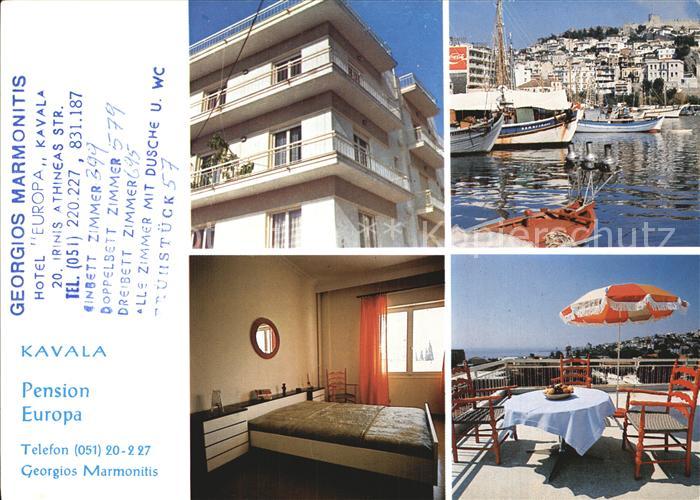 Kavala Cavala Pension Europa Zimmer Terrasse Hafen