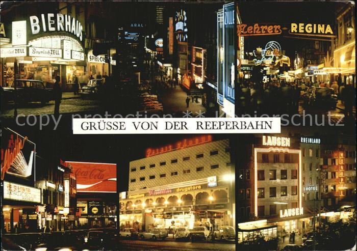 St Pauli Reeperbahn bei Nacht