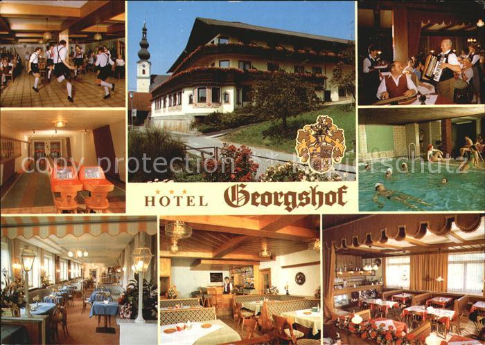Waldzell Oberoesterreich Hotel Georgshof Hallenbad Speisesaal Kegelbahn Trachten