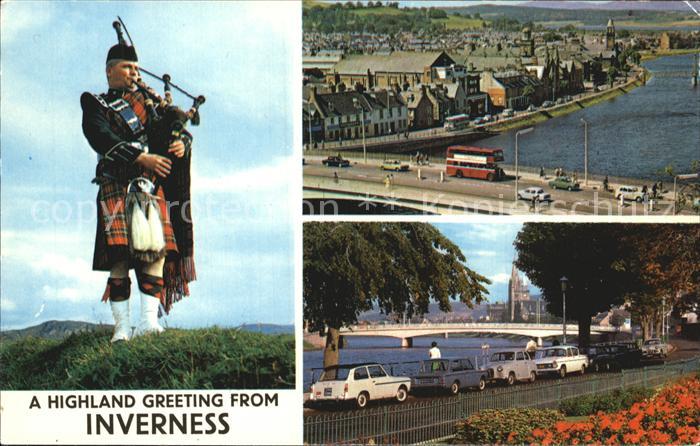 Inverness Highland Dudelsackspieler from the Castle Nessbridge