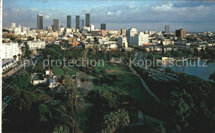 Los Angeles California Macathurpark Fliegeraufnahme Skyline