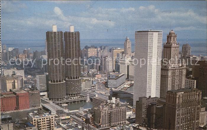 Chicago Illinois Marina City Skyline