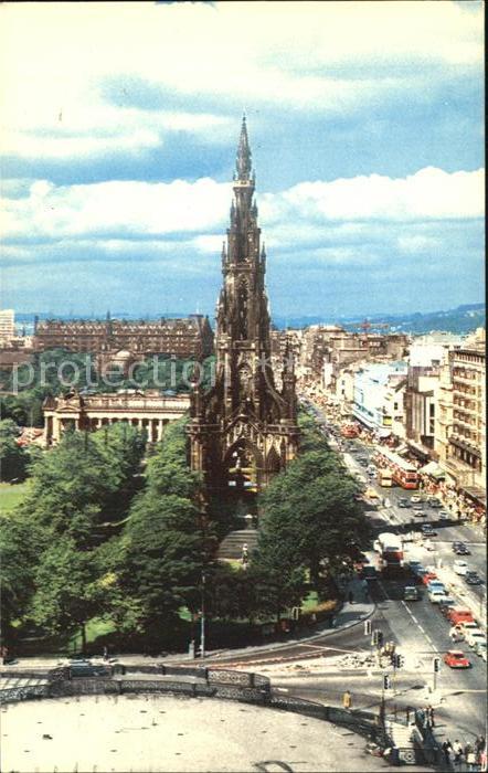 Edingburgh Grossbritannien Fliegeraufnahme Scott Monument Princess Street