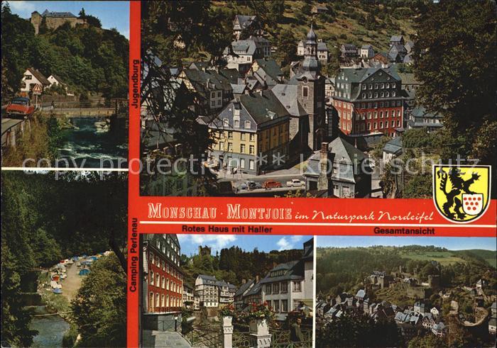 Monschau Montjoie NRW mit Jugendburg Camping-Perlenau und Rotes Haus