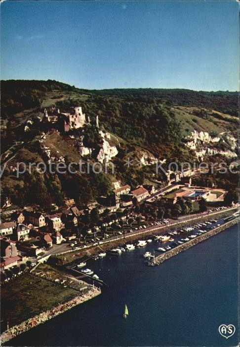 Les Andelys Fliegeraufnahme Chateau Gaillard et le Port