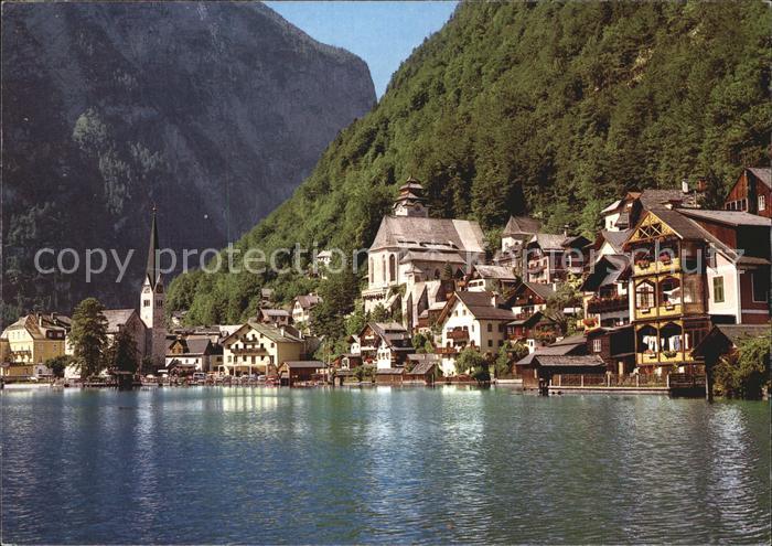 Hallstatt Austria Partie am See Dachstein