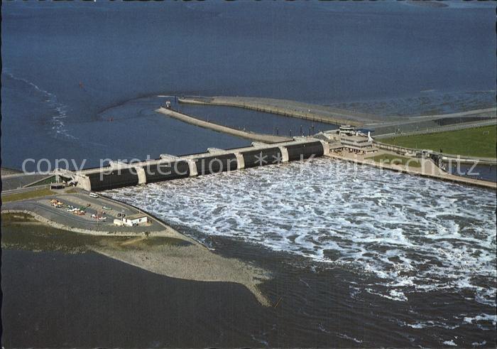 Eidersperrwerk Fliegeraufnahme mit Abschlussdamm