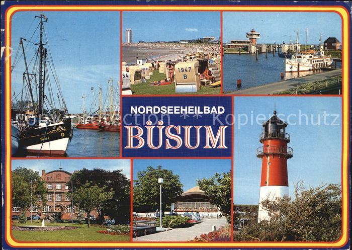 Buesum Nordseebad Strand Hafen Leuchtturm