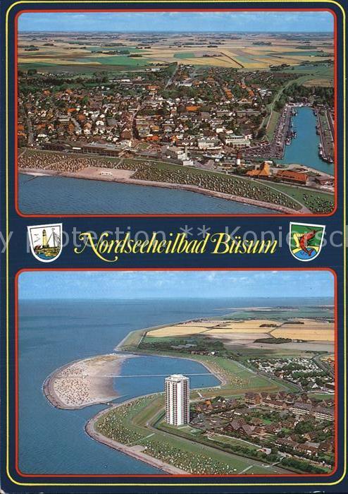 Buesum Nordseebad Fliegeraufnahme mit Strand