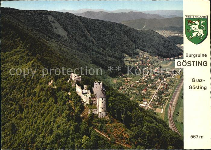 Goesting Fliegeraufnahme Burgruine Gösting