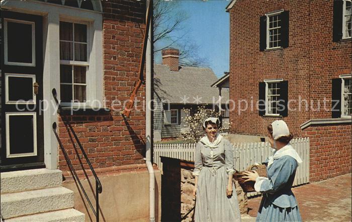 Winston Salem Old Salem Girls in 18th Century Moravian Costumes