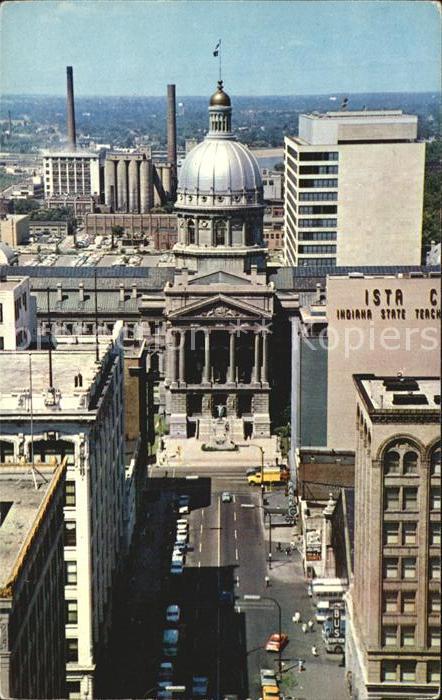 Indianapolis Market Street view from Monument Circle Capitol Dome Indiana State