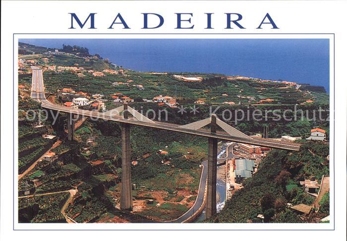 Ribeira dos Socorridos Moderna ponte Bruecke Fliegeraufnahme