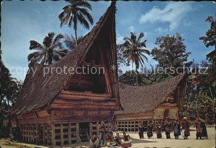 Sumatra Sumatera Tomok village Batak traditional house
