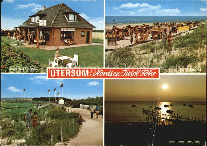 Utersum Haus des Gastes Strand Sonnenuntergang Deich