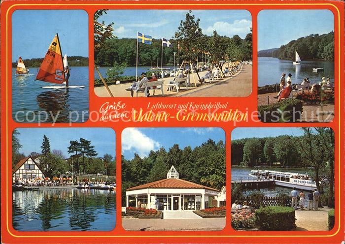 Malente-Gremsmuehlen Windsurfen Promenade Gaststaette Bootsanleger Kneipp Luftku
