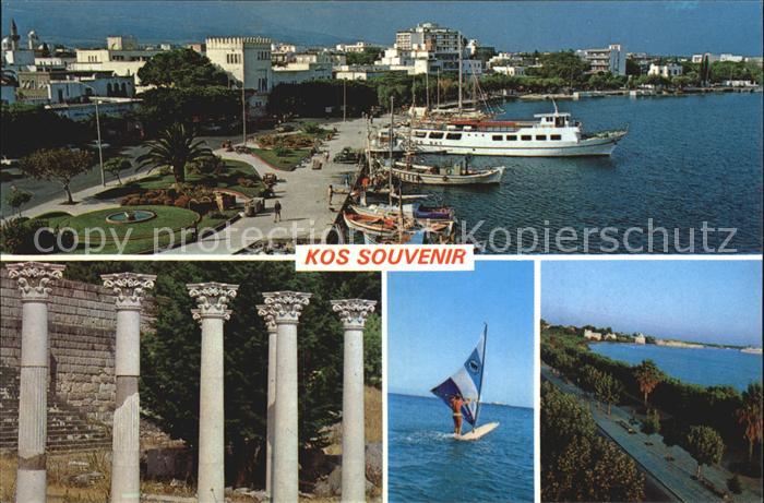 Kos Cos Hafen Promenade Ruinen Kueste Windsurfen
