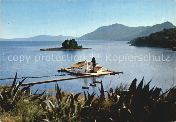 Corfou Le Pontikonissi Maeuseinsel Kueste
