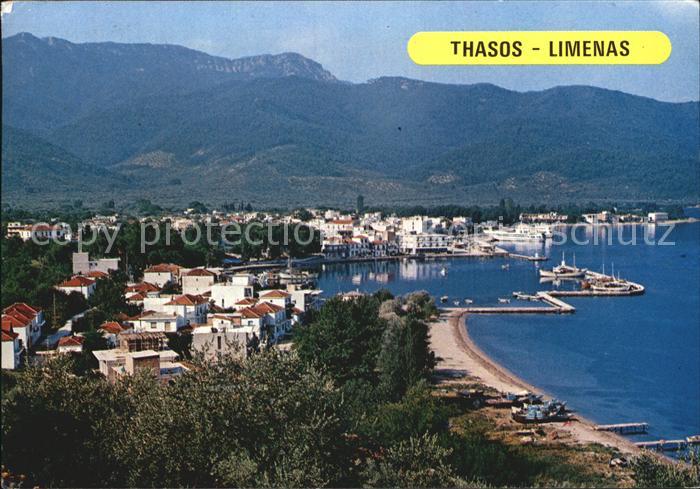 Limenas Thassos Panorama Kuestenstadt Hafen
