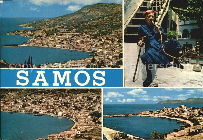Samos Griechenland Panorama Kuestenstadt Bewohner Wasserpfeife