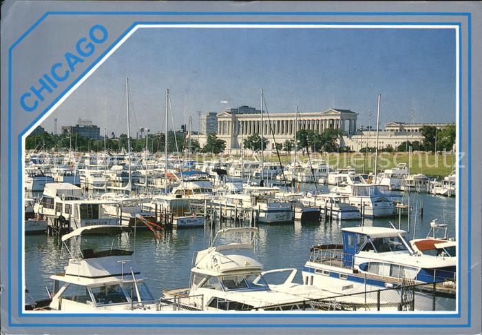 Chicago Illinois Harbor along Lake Michigan Soldier Field Stadium