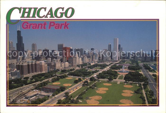 Chicago Illinois Grant Park Buckingham Fountain Skyline Downtown