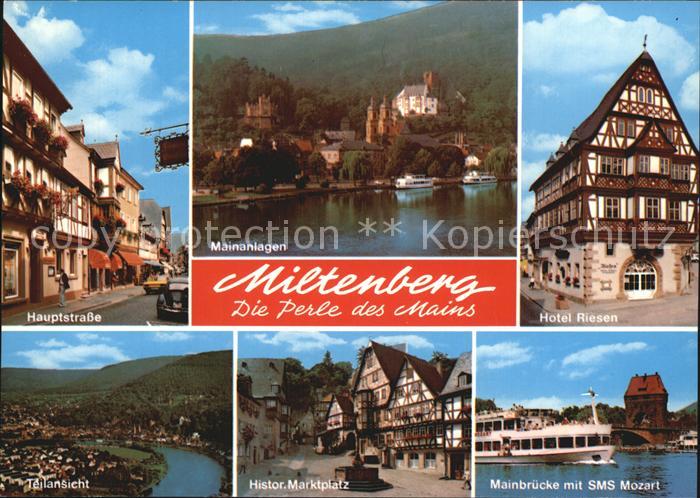 Miltenberg Main Hauptstrasse Mainanlagen Hotel Riesen Fachwerkhaus Historischer