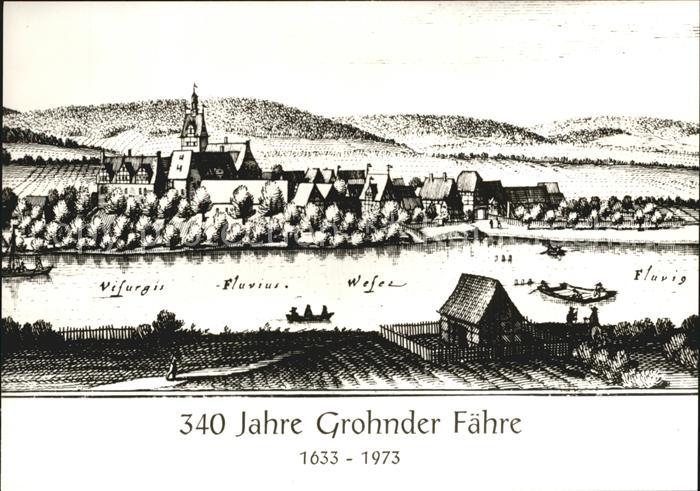 Grohnde Gasthaus Pension Groehnder Faehrhaus 340 Jahre Kuenstlerkarte