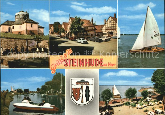 Steinhude Teilansichten Segeln Steinhuder Meer Motorboot Strand Restaurant