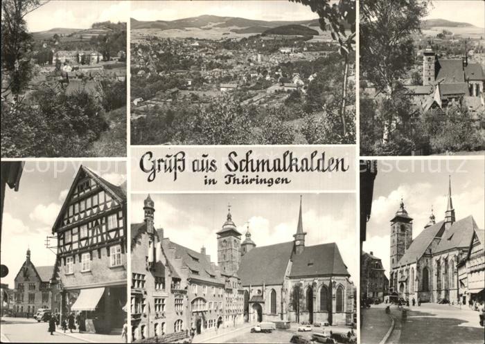 Schmalkalden Thueringen Teilansichten Fachwerkhaus Altstadt Kirche