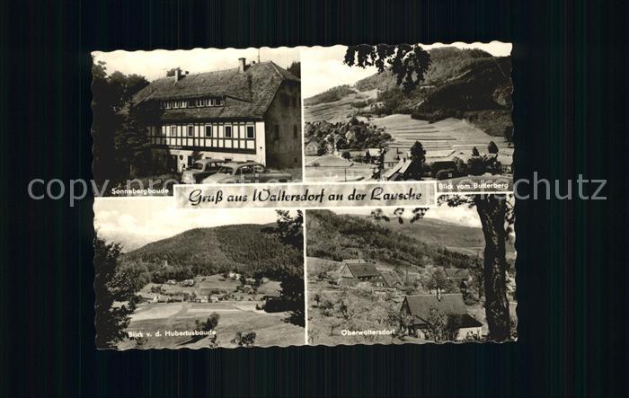 Waltersdorf Zittau Sonnebergbaude Blick vom Butterberg Oberwaltersdorf Hubertusb