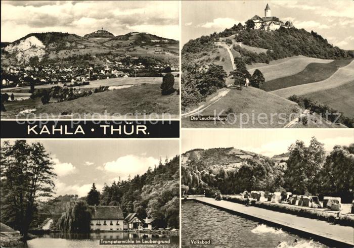 Kahla Thueringen Panorama Leuchtenburg Volksbad Trompetermuehle Leubengrund