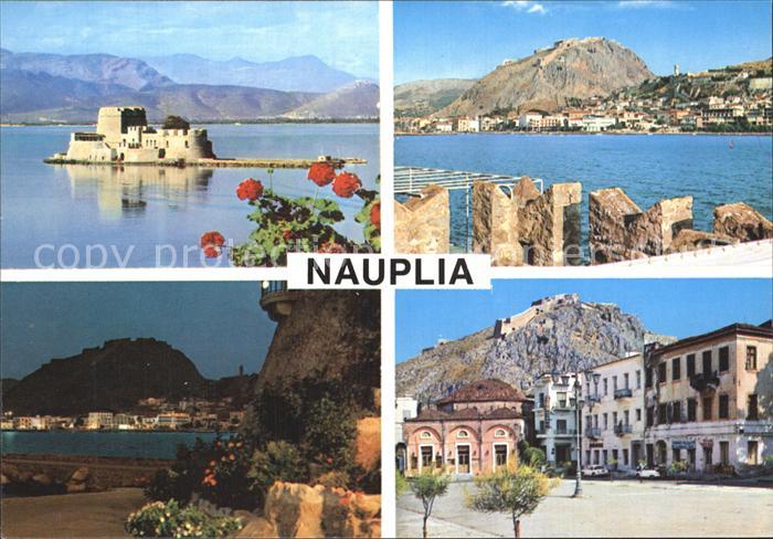 Nauplia Nauplion Panorama und Bourdzi Insel Festung