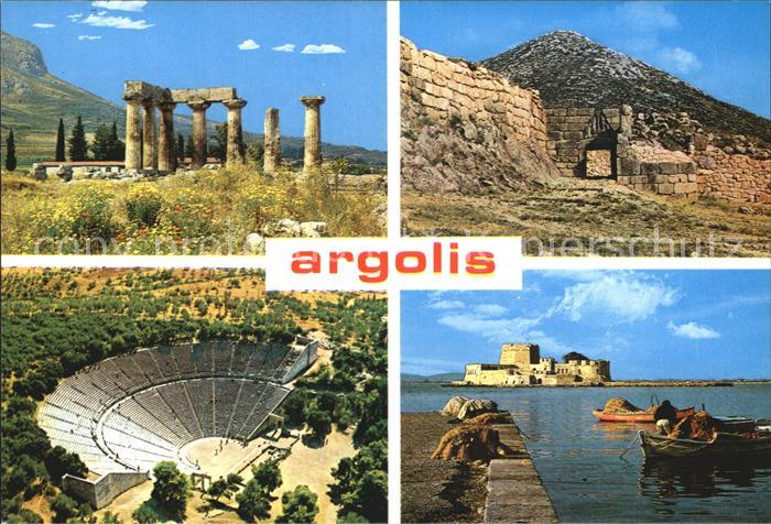 Argolis Ruinen Antike Staetten Hafenkai Festung Amphitheater