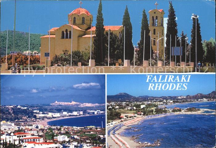Faliraki Rhodos Kirche Panorama Kueste Strand %fa