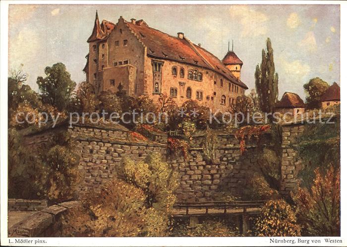 Moessler L. Nürnberg Burg von Westen