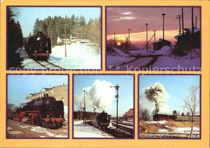 Lokomotive Schoeneck Zwotental Haltepunkt Thossfell Bahnhof Muldenberg
