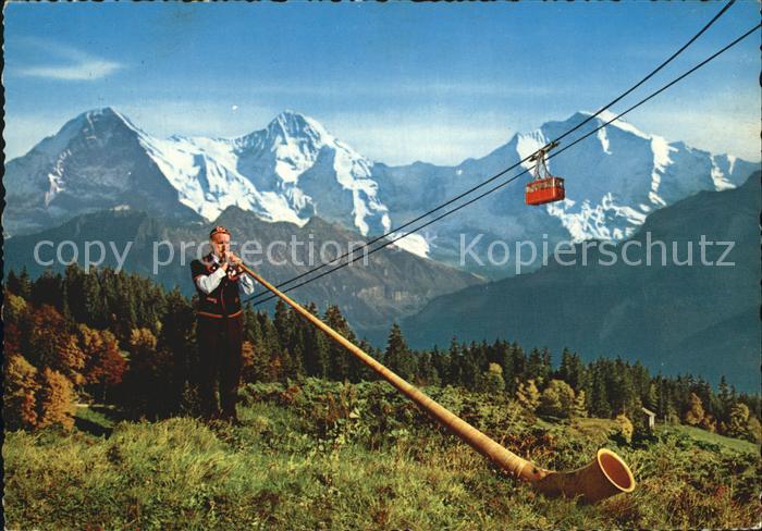Alphorn Alphornblaeser Berner Oberland Seilbahn Eiger-Moench-Jungfrau