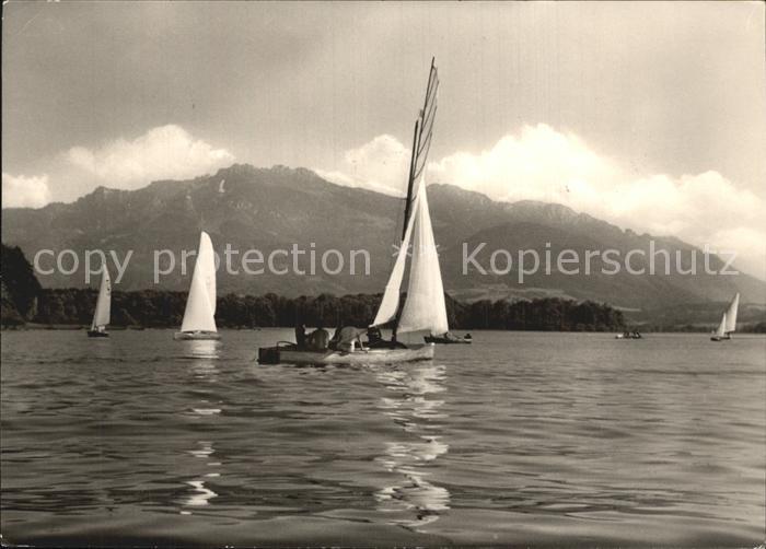 Segelboote Chiemsee Kampenwand